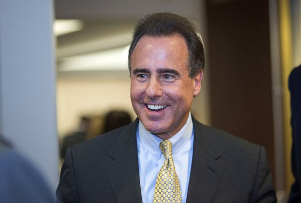 Mark Frissora, president and CEO of Caesars Entertainment, leaves a Nevada Gaming Control Board meeting Wednesday, March 2, 2016, at Grant Sawyer State Building.