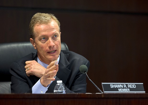 Board member Shawn Reid asks a question during a Nevada Gaming Control Board meeting at the Grant Sawyer State Building Wednesday, March 1, 2016. STEVE MARCUS