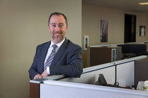 Mike Shohet, vice president of Jones Lang LaSalle (JLL), poses in the company's office in downtown Las Vegas Thursday, March 3, 2016. Shohet is the 2016 president for NAIOP, a commercial real estate development organization. 