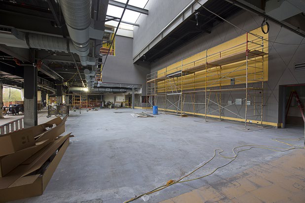 A view of the Yard, a concert area, during a tour of Topgolf Las Vegas under construction at Koval Lane and Harmon Avenue on Monday, March 7, 2016. The 105,00-square-foot entertainment venue will be Topgolf’s flagship location and is expected to open in May.