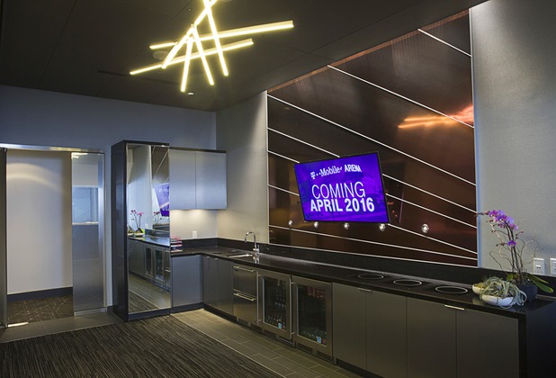 A mock-up of a T-Mobile Arena Luxury Suite is shown at the T-Mobile marketing center Monday, March 21, 2016.