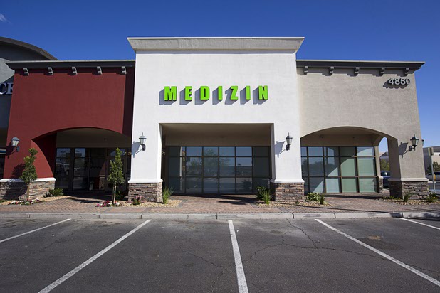An exterior view of Medizin, a medical marijuana dispensary at 4850 W Sunset Rd., Tuesday, March 22, 2016. The dispensary is scheduled to open on Friday, April 1.