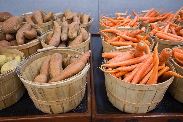 Baskets of fresh produce are displayed at he Hands of Hope Community Food Pantry at Catholic Charities of Southern Nevada Tuesday, March 29, 2016. About 4000 families visit the pantry every month, said spokeswoman Leslie Carmine.
