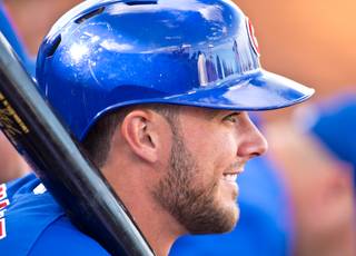 Chicago Cubs' player Kris Bryant (17) takes in the action during their Big League Weekend baseball game versus the New York Mets at Cashman Field on Thursday, March 31, 2016. He is a Las Vegas native and one of baseball brightest, young stars.