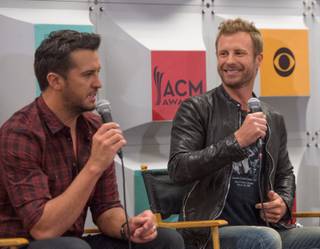 2016 ACM Awards hosts Luke Bryan and Dierks Bentley on Friday, April 1, 2016, at MGM Grand.