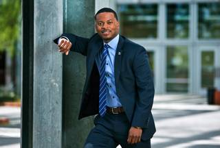 UNLV student William McCurdy II, shown on Wednesday, March 30, 2016, overcame poverty and gang violence to raise two children and enroll in college. Now, he's seeking election to the Nevada Assembly in District 6. 