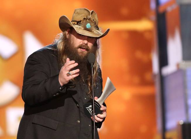 Chris Stapleton accepts the award for Male Vocalist of the ...