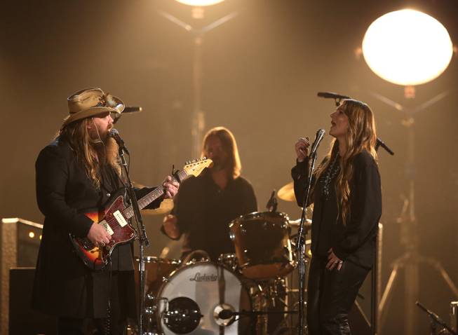 Chris Stapleton and his wife, Morgane, perform during the 51st ...