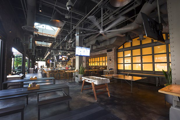 An interior view of the Beerhaus during the grand opening of The Park Monday, April 4, 2016. The new pocket park, lined with restaurants and seating for outdoor dining, runs from the Las Vegas Strip to the new T-Mobile Arena.