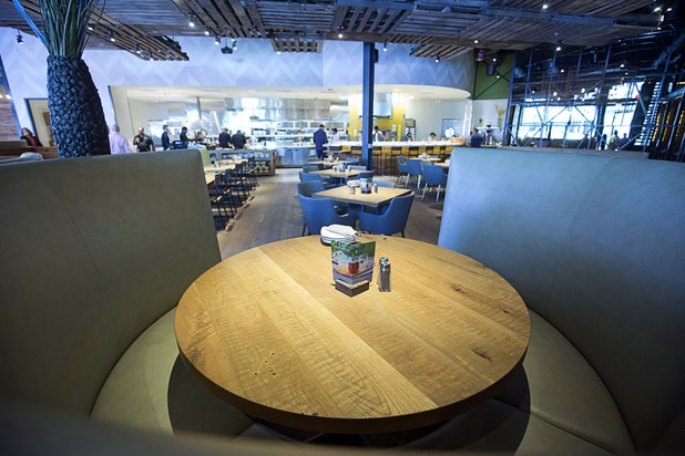 A interior view of the California Pizza Kitchen during the grand opening of The Park Monday, April 4, 2016. The new pocket park, lined with restaurants and seating for outdoor dining, runs from the Las Vegas Strip to the new T-Mobile Arena.