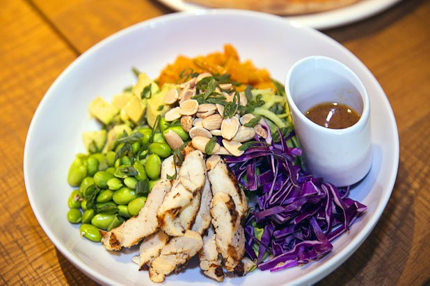 A Napa Powerbowl is displayed at California Pizza Kitchen during the grand opening of The Park Monday, April 4, 2016. The new pocket park, lined with restaurants and seating for outdoor dining, runs from the Las Vegas Strip to the new T-Mobile Arena.