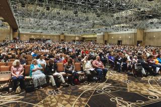 Delegates from the Republican caucuses attend the Clark County Convention to elect representatives to the state convention at the Rio All-Suite Hotel & Casino on Saturday, April 9, 2016..