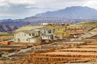 New homes are shown under construction at Lake Las Vegas on Sunday, April 10, 2016, in Henderson.