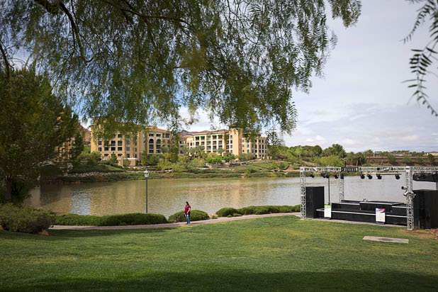 A view of an area set up for live music in MonteLago Village at Lake Las Vegas on Sunday, April 10, 2016, in Henderson.