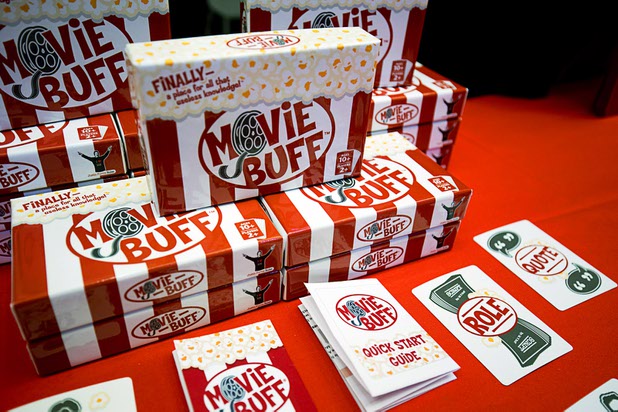 The Movie Buff game is displayed during the CinemaCon trade show at Caesars Palace Wednesday, April 13, 2016. CinemaCon is a convention for movie theater owners.
