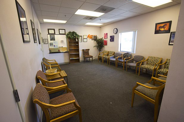 The Homeless Services department waiting room is shown at HELP of Southern Nevada Thursday, April 14, 2016.