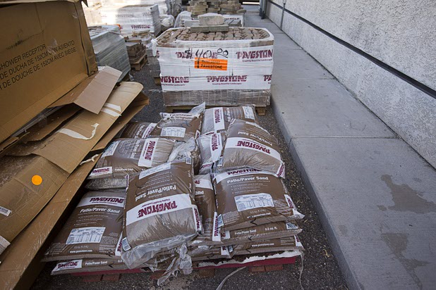 Donated building materials from the Home Depot Foundation is shown outside the Framing Hope Warehouse at HELP of Southern Nevada Thursday, April 14, 2016. Donated materials are sold to other local nonprofits. The warehouse is not open to the public.
