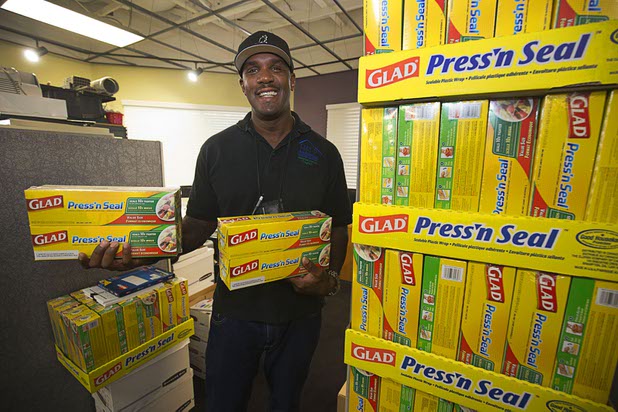 Mark Hooper, field supervisor for the HELP weatherization program, poses at HELP of Southern Nevada Thursday, April 14, 2016. The weatherization program assists low-income home-owners and seniors. The Press'n Seal wraps are used to block off vents so that workers can find leaks in ductwork.
