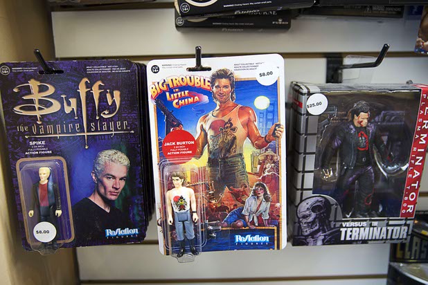 Action figures from movies and television shows are displayed at The Pop Shack in the Boulevard mall Sunday, April 17, 2016.