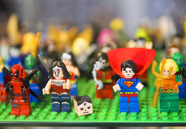 Lego characters are displayed at The Pop Shack in the Boulevard mall Sunday, April 17, 2016.