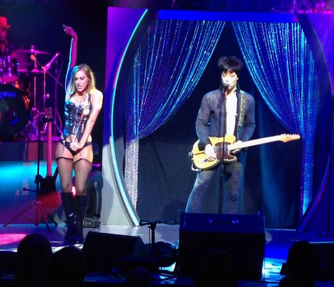 Jason Tenner and Kelly O’Donnell perform in the Prince tribute Purple Reign production at Westgate Cabaret on Thursday, April 21, the night of Prince’s death.