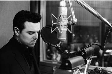 Seth MacFarlane, shown in the recording studio, has a passion for orchestral music dating as far back as the 1930s.