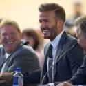 Mark Davis and David Beckham Make Stadium Presentation