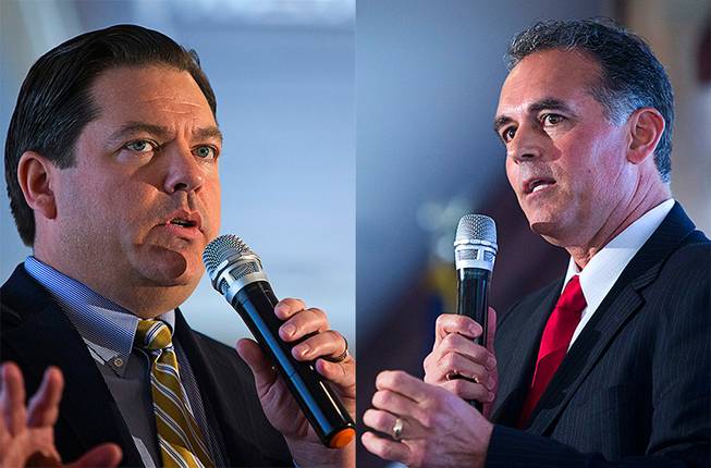 Michael Roberson and Danny Tarkanian are seeking the Republican nomination for Congressional District 3.
