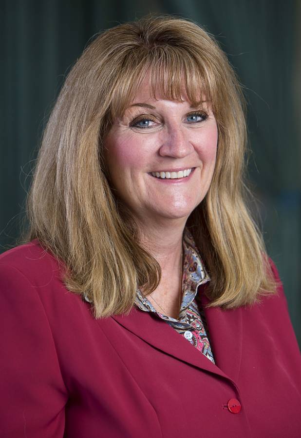 Renee Coffman, president and co-founder of Roseman University of Health Sciences, poses in a nursing lab Tuesday, May 3, 2016.