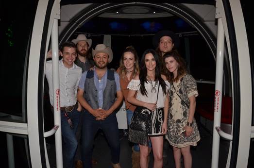 Kacey Musgraves, third from right, with family and friends at the High Roller on Friday, April 22, 2016, at the Linq Promenade.