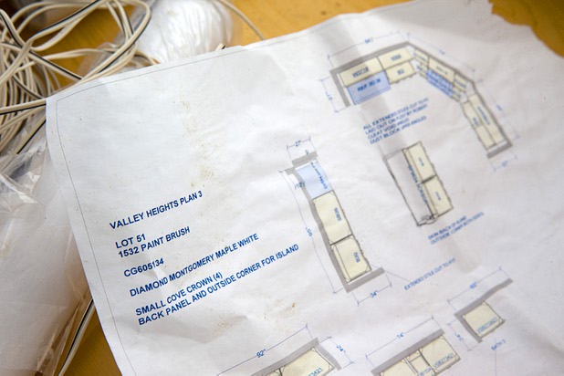 Plans for a kitchen are shown in a home under construction at the Valley Heights by Elation Homes subdivision Wednesday, May 4, 2016, in Moapa Valley.