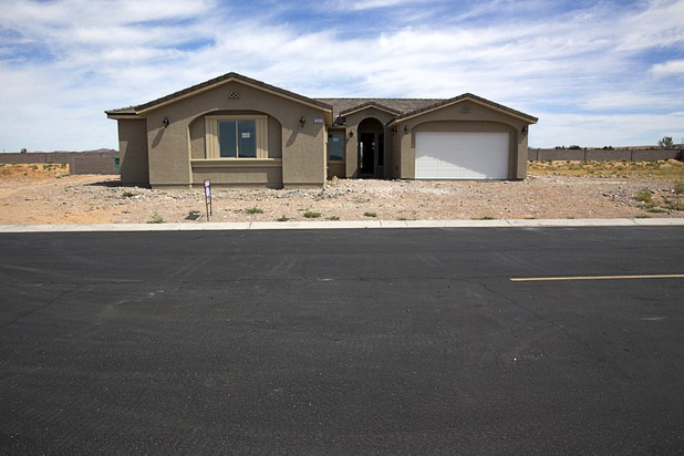 A home is shown under construction at the Valley Heights by Elation Homes subdivision Wednesday, May 4, 2016, in Moapa Valley.