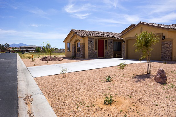 A recently built home is shown in the Valley Heights by Elation Homes subdivision Wednesday, May 4, 2016, in Moapa Valley.