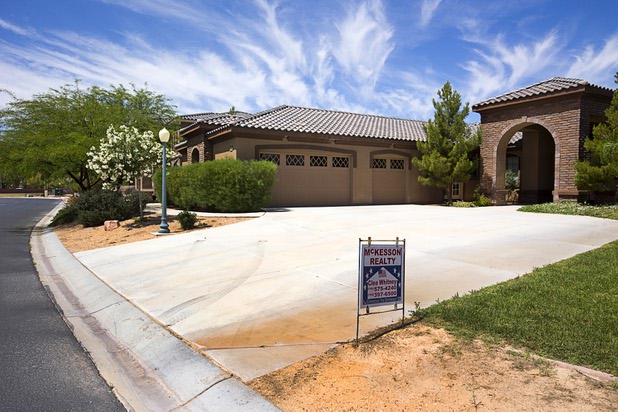 A home is shown for sale in the Valley Heights by Elation Homes subdivision Wednesday, May 4, 2016, in Moapa Valley.