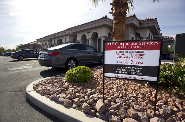 The MF Corporate Services office, 5858 S. Pecos Rd., is shown in an office park in this April 6, 2016 file photo. The office is a subsidiary of the Panama-based law firm Mossack Fonseca.