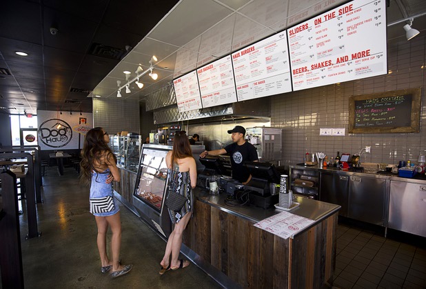 An interior view of the Dog Haus restaurant at 4480 S Paradise Rd. Monday, May 9, 2016. The California-based chain specializes in creative hot dogs, burgers, sausages & fries. The Las Vegas restaurant opened in March.