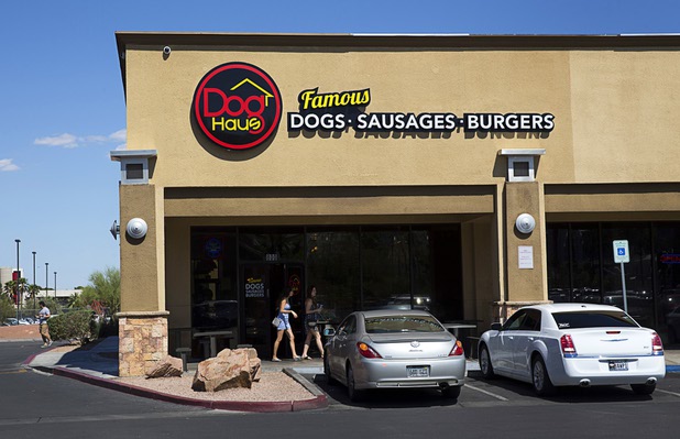 An exterior view of the Dog Haus restaurant at 4480 S Paradise Rd. Monday, May 9, 2016. The California-based chain specializes in creative hot dogs, burgers, sausages & fries. The Las Vegas restaurant opened in March.