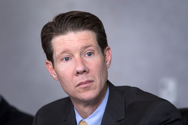 Shawn Elicegui, senior vice president of regulatory and strategic planning for NV Energy, is shown during an editorial board meeting at the Las Vegas Sun Tuesday, May 10, 2016.