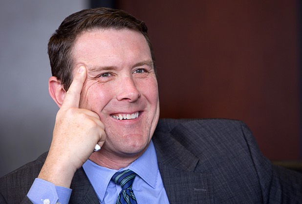 Patrick Egan, senior vice president of customer operations, is shown during an editorial board meeting at the Las Vegas Sun Tuesday, May 10, 2016.