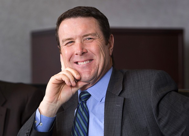 Patrick Egan, senior vice president of customer operations, is shown during an editorial board meeting at the Las Vegas Sun Tuesday, May 10, 2016.