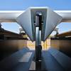 A Hyperloop One propulsion test vehicle is on display for visitors to view during a Hyperloop One sled test at their facility in North Las Vegas on Wednesday, May 11, 2016.