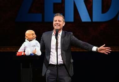 Once more the lineup of shows was uniquely VegasVille. Early in the night, it was ventriloquist Paul Zerdin with his “Mouthing Off” show at Planet Hollywood Showroom. Later, it was a scramble to the Joint at the Hard Rock Hotel to catch veteran German rock band …