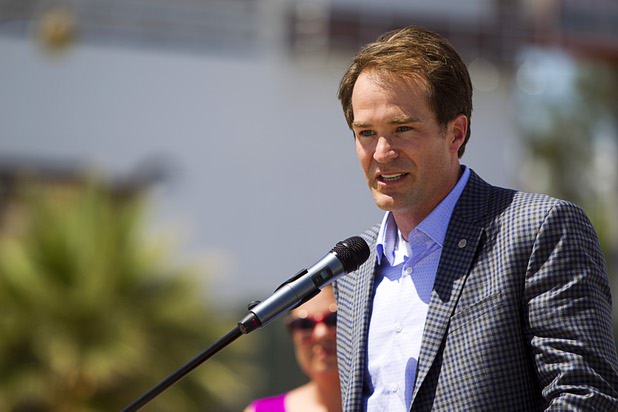 Nate Carlson, vice president of development for the Wolff Company, speaks during groundbreaking ceremony for Fremont9, a new apartment complex at East Fremont and Ninth streets, in downtown Las Vegas, Monday, May 16, 2016.