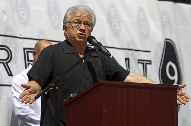 Las Vegas City Councilman Bob Coffin speaks during groundbreaking ceremony for Fremont9, a new apartment complex at East Fremont and Ninth streets, in downtown Las Vegas, Monday, May 16, 2016.