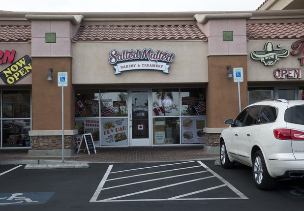 An exterior view of Salted Malted Bakery & Creamery, 6584 N. Decatur Blvd., Tuesday, May 17, 2016. The restaurant offers many Canadian specialties such as poutine, peameal bacon, and a variety of sweets.
