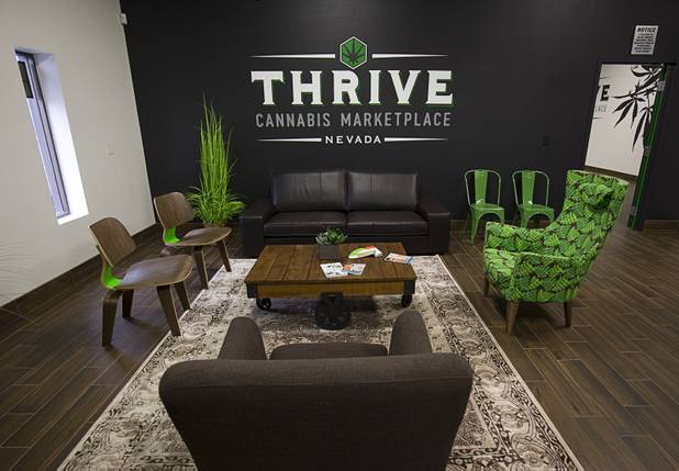 A view of the lobby at Thrive Cannabis Marketplace, a medical marijuana dispensary, Tuesday, May 17, 2016.