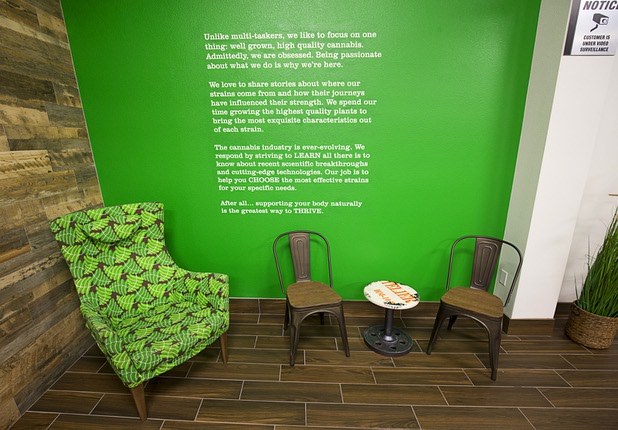 A view of the lobby at Thrive Cannabis Marketplace, a medical marijuana dispensary, Tuesday, May 17, 2016.