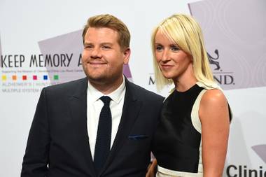 James Corden and Julia Carey appear on the red carpet for Keep Memory Alive’s 20th Annual “Power of Love” Gala at MGM Grand Garden Arena on Saturday, May 21, 2016, in Las Vegas.