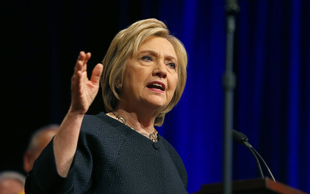 Democratic presidential candidate Hillary Clinton speaks to attendees of the United Food & Commercial Workers convention Thursday, May 26, 2016, at the Mirage.