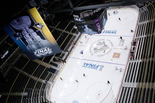 ice markings on an NHL rink 